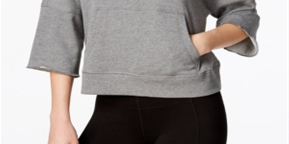 Calvin Klein Moletom com capuz feminino com manga relaxada e logotipo - Cinza, tamanho G