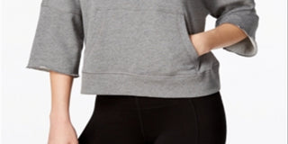 Calvin Klein Moletom com capuz feminino com manga relaxada e logotipo - Cinza, tamanho G