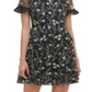 Vestido curto feminino Kensie com bordado floral em malha turquesa, tamanho 10