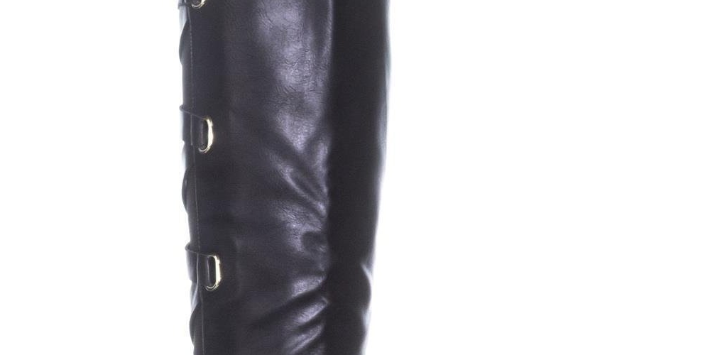 Botas femininas Thalia Sodi Veronika bico fechado cano alto cano largo tamanho 8W pretas