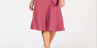Vestido feminino com cinto MIDI Charter Club rosa tamanho grande