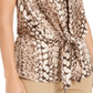 INC International Concepts Feminino Estampa de Cobra Amarrada Frente Halter Marrom Tamanho P