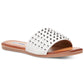 Sandálias femininas Steve Madden em couro com tachas Farryn Sandal, brancas, tamanho 8 M