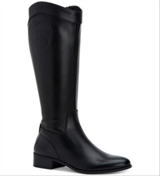 Botas de montaria femininas Charter Club Jeanola de couro até o joelho, pretas, tamanho 6 M