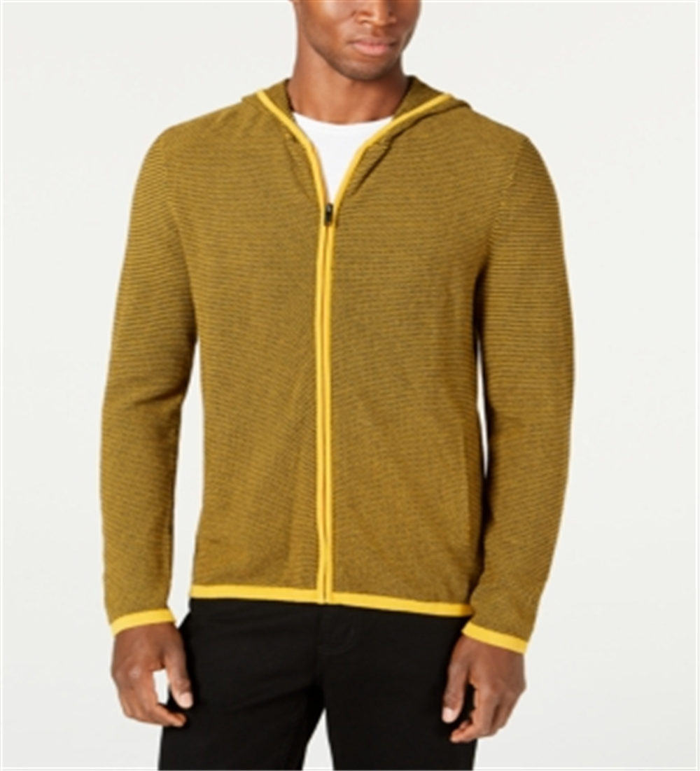 Jaqueta de algodão com capuz estampada masculina Alfani, amarela, tamanho X-G