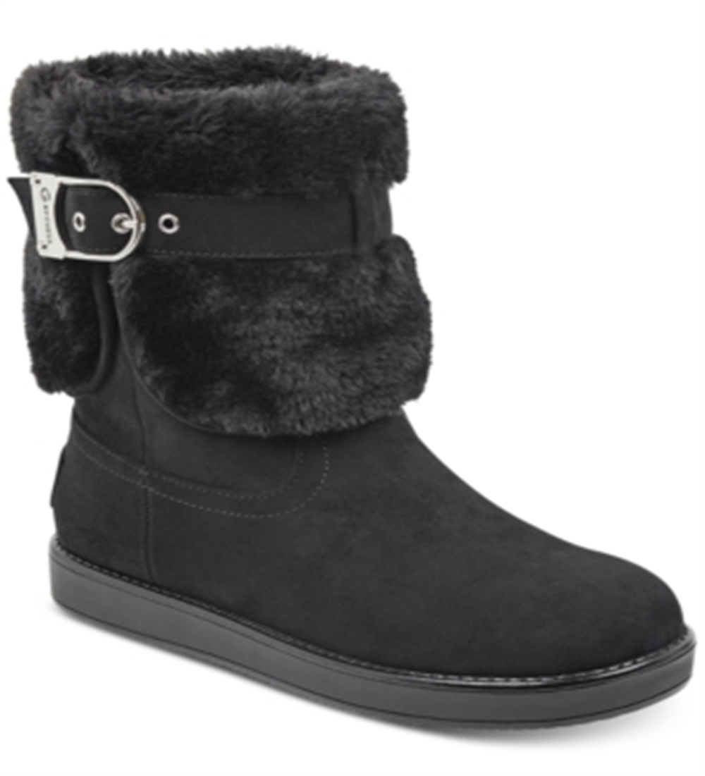 Botas femininas Guess Aussie para clima frio, pretas, tamanho 10 M
