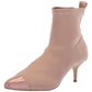 Botas de cano curto femininas Nanette Lepore Nala Fabric, bico fino, bege, tamanho 6M