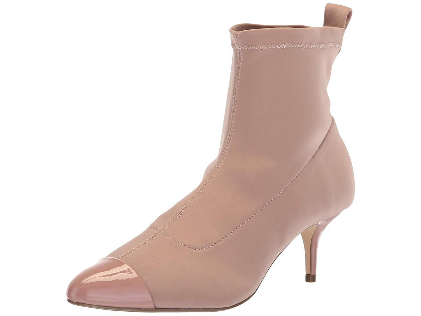 Botas de cano curto femininas Nanette Lepore Nala Fabric, bico fino, bege, tamanho 6M