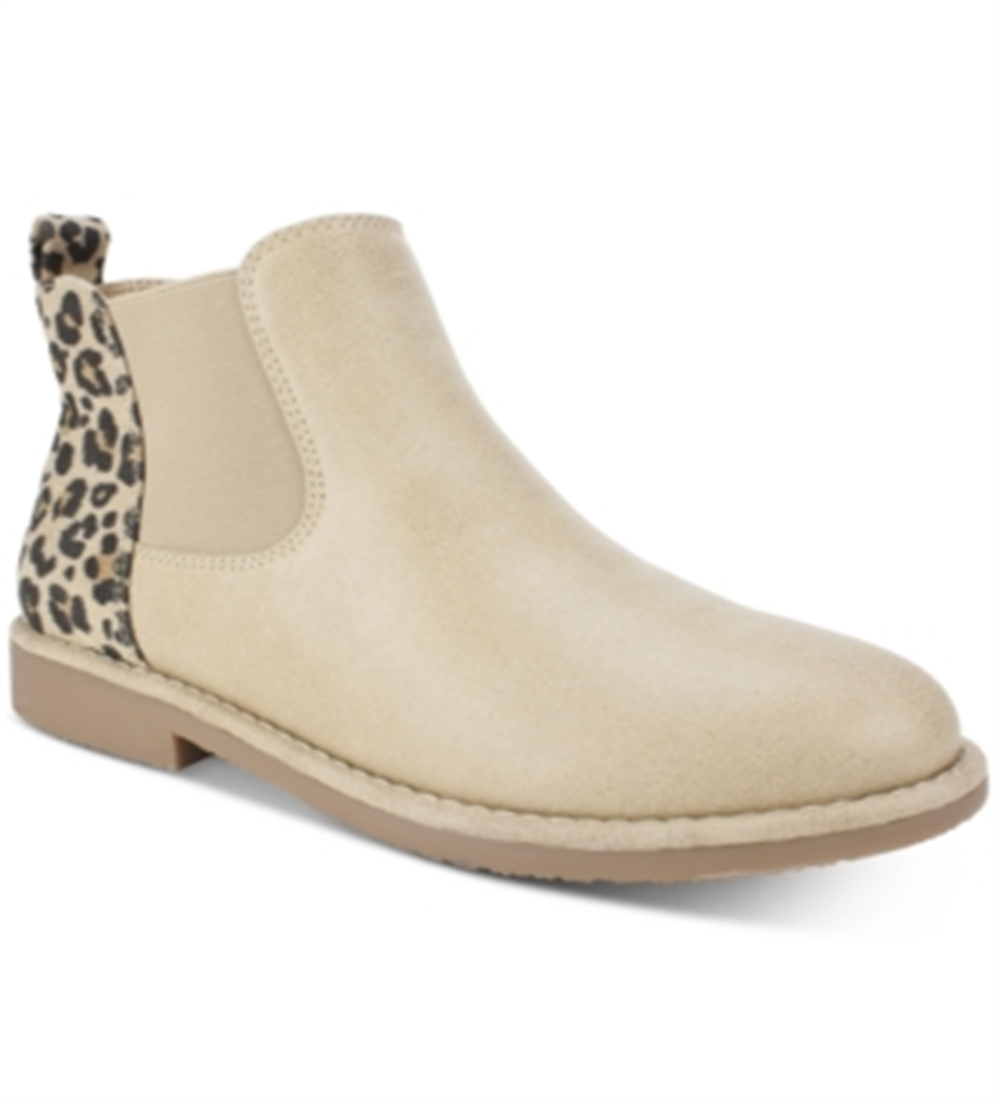 Botas Chelsea Femininas Maggie Fabric com Biqueira Fechada e Cano Curto, Brancas, Tamanho 6 M