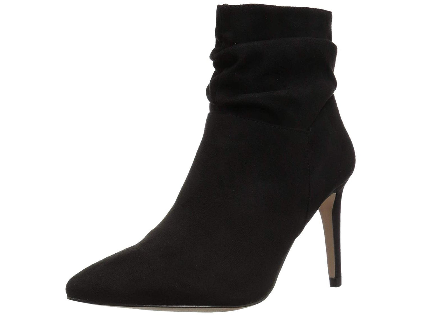Botas femininas XoXo Taniah bico fino na altura do tornozelo, pretas, tamanho 8,5