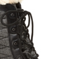 Botas de neve femininas JBU com plataforma, acabamento em pele, resistentes à água, acolchoadas, Lorna, bico redondo, salto bloco, cadarço, pretas, tamanho 8