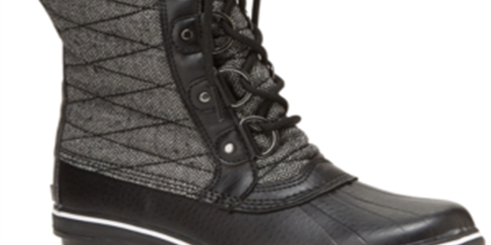 Botas de neve femininas JBU com plataforma, acabamento em pele, resistentes à água, acolchoadas, Lorna, bico redondo, salto bloco, cadarço, pretas, tamanho 8