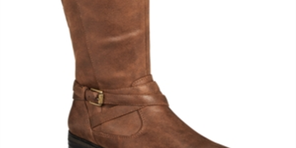 Botas de montaria altas Baretraps Alysha de couro sintético femininas, marrom, tamanho 5 M