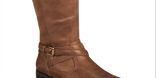 Botas de montaria altas Baretraps Alysha de couro sintético femininas, marrom, tamanho 5 M