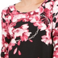 Camiseta feminina manga comprida estampa floral JM Collection preta tamanho pequeno