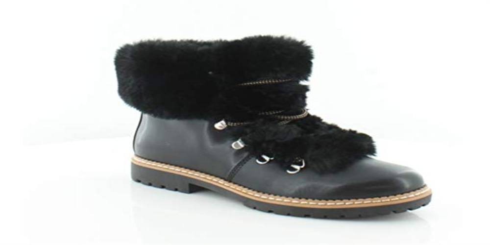 Botas de inverno femininas INC International Concepts Pravale com cadarço e pele sintética, pretas, tamanho 5 M