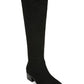 Botas de montaria femininas Bar III Vayla de camurça sintética até o joelho, pretas, tamanho 5,5M-WC