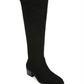 Botas de montaria femininas Bar III Vayla de camurça sintética até o joelho, pretas, tamanho 5,5M-WC