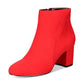 Botas femininas INC International Concepts Floriann Fabric com bico amendoado e cano curto, tamanho 5,5 M, vermelhas