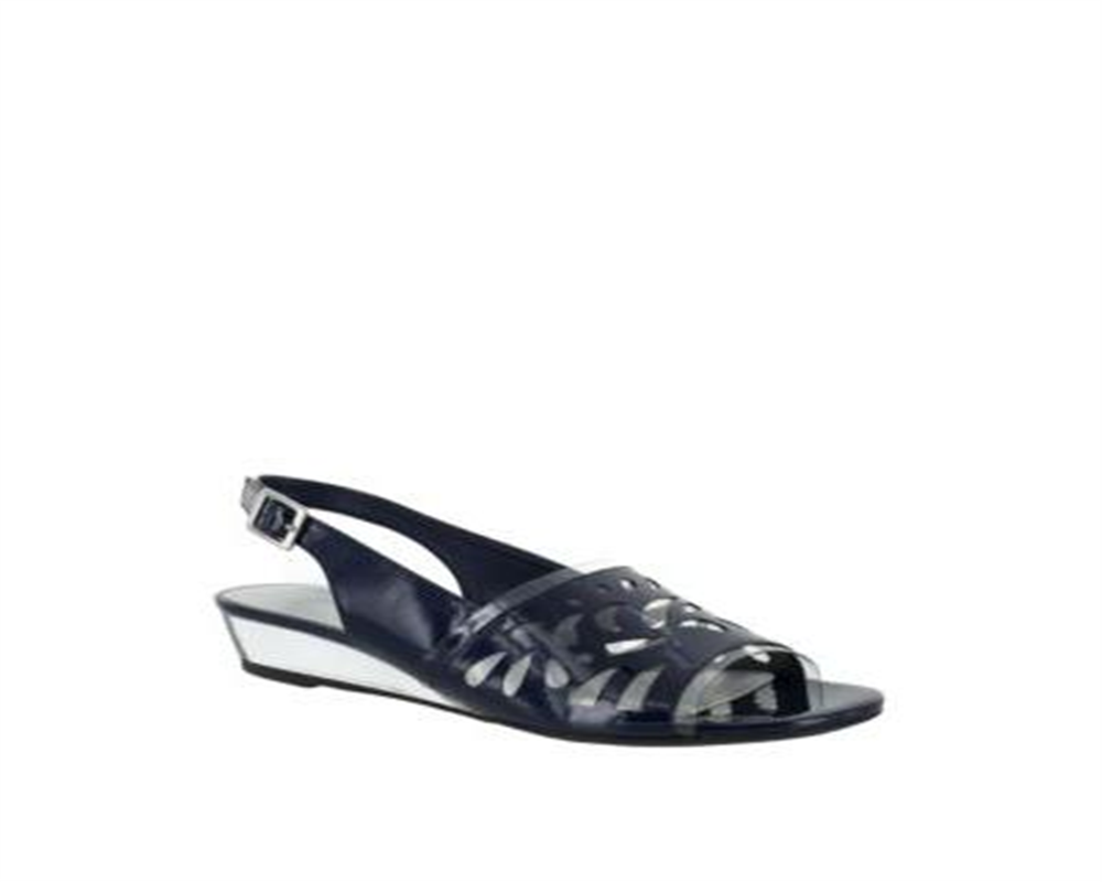 Sandálias femininas Easy Street Clear Celebrate Slingback Sandália Azul Tamanho 6