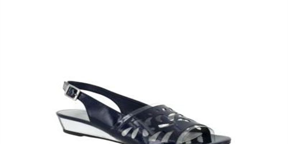 Sandálias femininas Easy Street Clear Celebrate Slingback Sandália Azul Tamanho 6