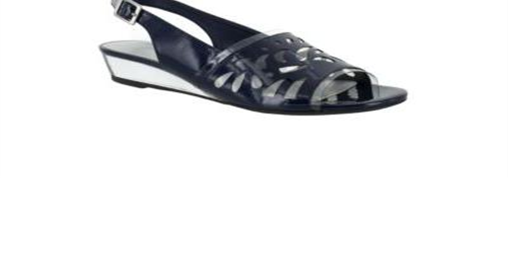 Sandálias femininas Easy Street Clear Celebrate Slingback Sandália Azul Tamanho 6