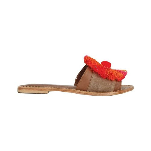 Sandália feminina Kenneth Cole New York Orton Slide Laranja Tamanho 7,5 M