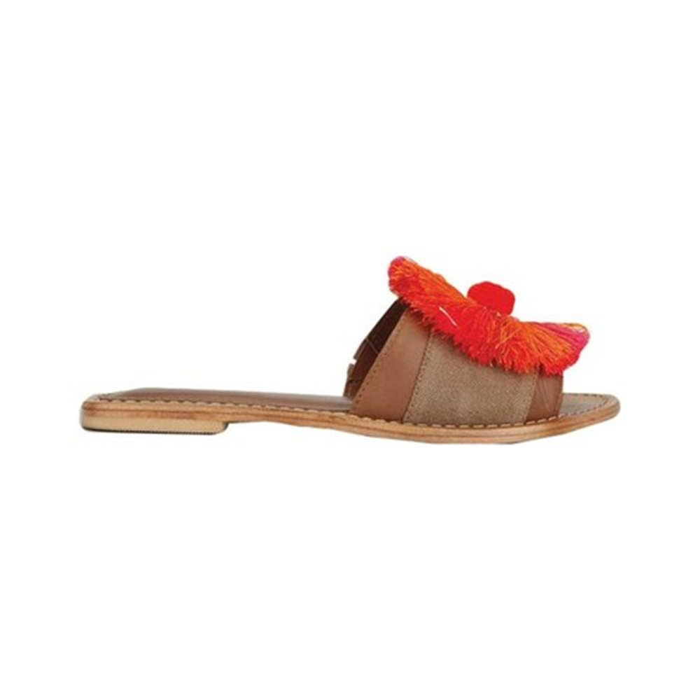 Sandália feminina Kenneth Cole New York Orton Slide Laranja Tamanho 7,5 M