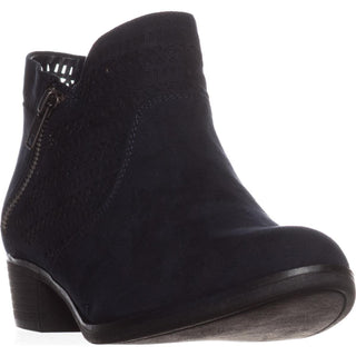 American Rag Botas femininas perfuradas acolchoadas Abby bico redondo salto bloco azul tamanho 6,5 M