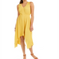 Vestido feminino estilo &amp; co com bainha de lenço, amarelo, tamanho médio
