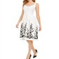 Vestido Donna Rico Feminino Floral Hem a Line Branco Tamanho 4