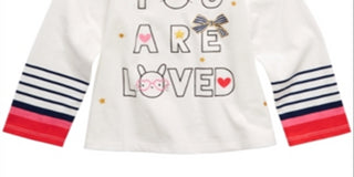 First Impressions Baby Girl's Cotton Long-Sleeve Graphic-Print T-Shirt White Size 3-6MOS