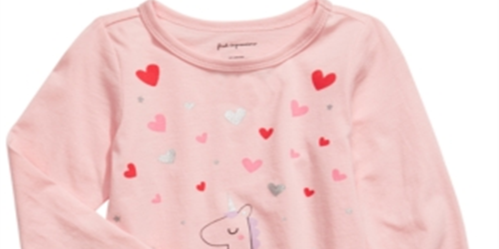 Camiseta Unicórnio Dançante para Meninas First Impressions Rosa Tamanho 3-6M