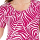 Camiseta feminina estampada manga curta JM Collection rosa tamanho pequeno