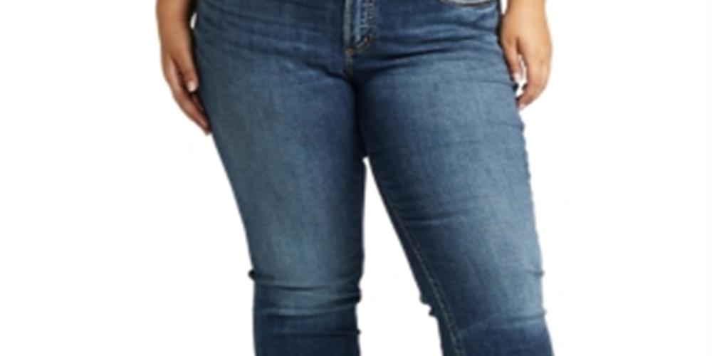 Calça jeans feminina Suki reta, azul, tamanho 16x30, da Silver Jeans Co.