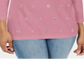Karen Scott Top Feminino de Algodão com Ilhós Rosa Tamanho Grande