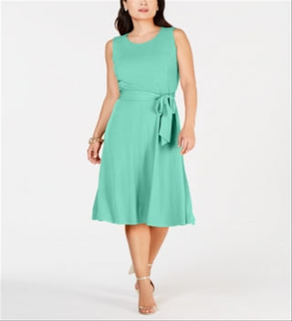 Vestido midi feminino Charter Club com amarração na cintura, verde, tamanho GG