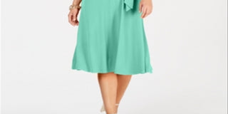 Vestido midi feminino Charter Club com amarração na cintura, verde, tamanho GG
