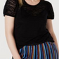 Blusa feminina com estampa de zebra e estampa de zebra da INC International Concepts, preta, tamanho pequeno médio