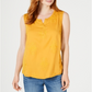 Blusa sem mangas com decote redondo e joia estilo &amp; co, amarela, tamanho pequeno