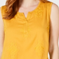 Blusa sem mangas com decote redondo e joia estilo &amp; co, amarela, tamanho pequeno