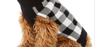 Charter Club Check-Print Dog Family Sweater Tamanho Natural M -