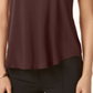 Blusa de noite feminina Alfani, lisa, manga curta, marrom, pequena, pequena