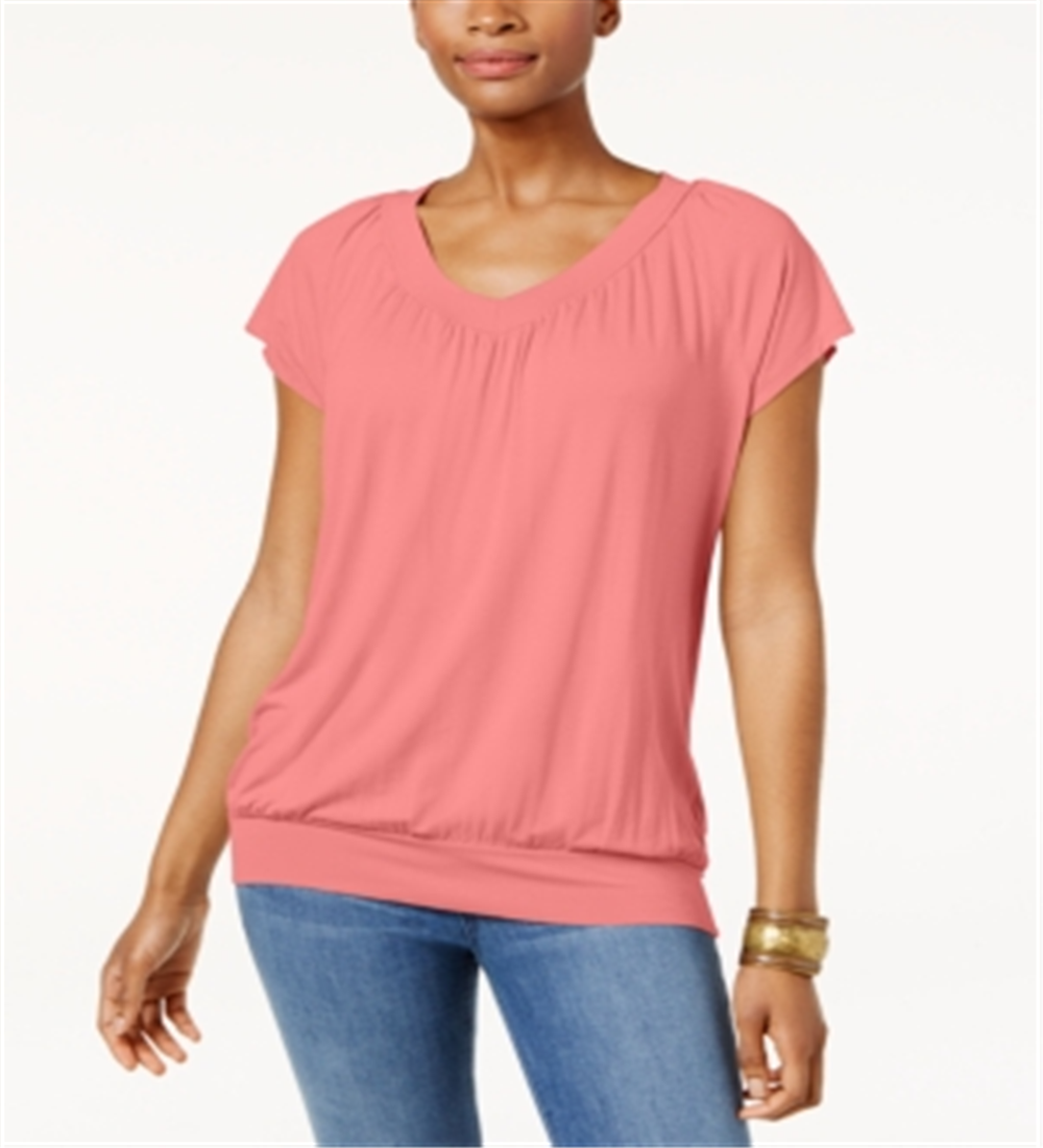 Top feminino com bainha listrada JM Collection, amarelo, tamanho pequeno, médio