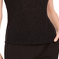 Top texturizado brilhante feminino Bar III, preto, tamanho X-S