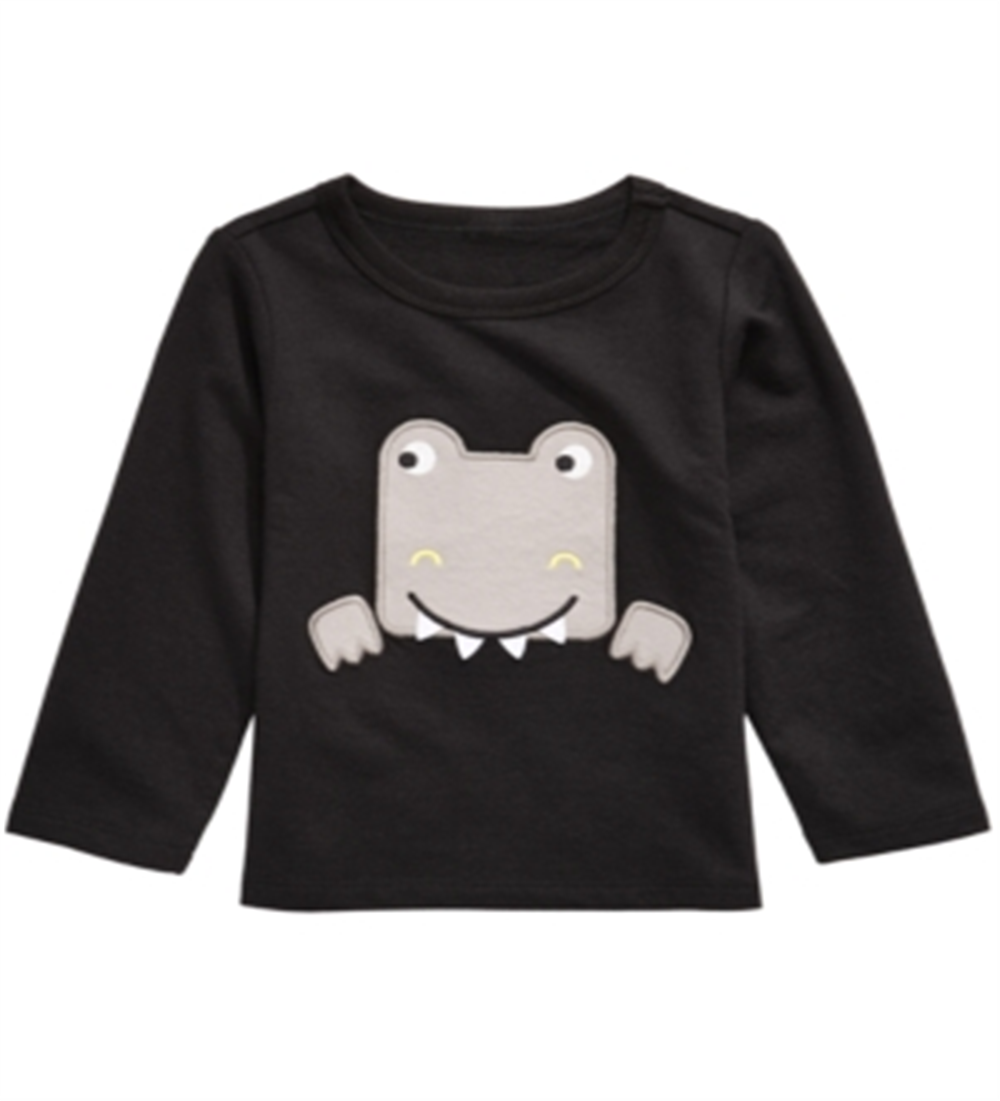 Camiseta infantil estampada com dinossauro First Impressions para meninos, preta, tamanho 4T