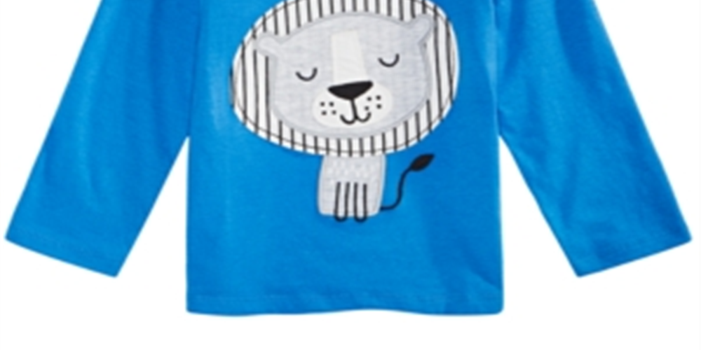Camiseta estampada de leão para bebê First Impressions, tamanho 12 meses, azul