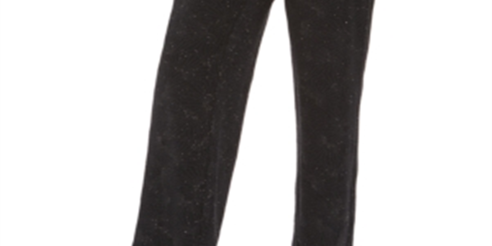 Calça feminina texturizada metálica JM Collection, preta, tamanho X-S