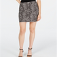 Minissaia jeans feminina com estampa de leopardo da INC International Concepts, preta, tamanho 8