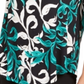 Top estampado com decote redondo feminino JM Collection, verde, tamanho X-S